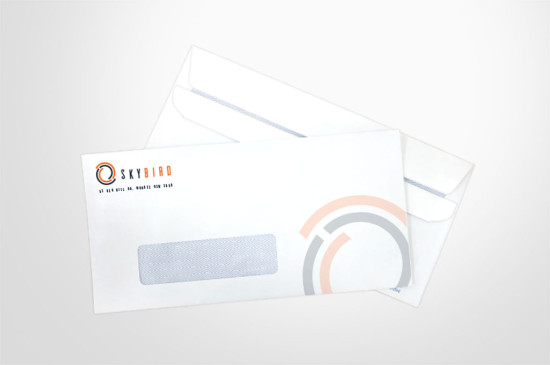 One or two colour printed window-face DL envelopes