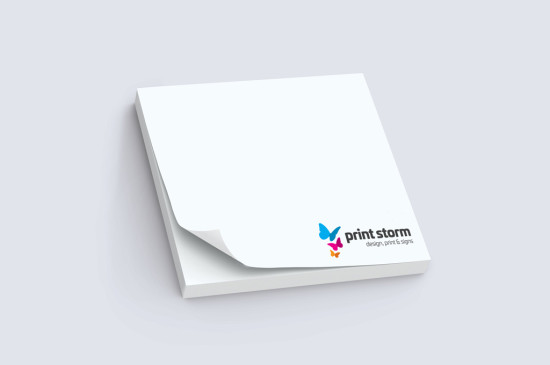 Sticky notes, post-it notes, range of colours and sizes, one, two or full colour printing